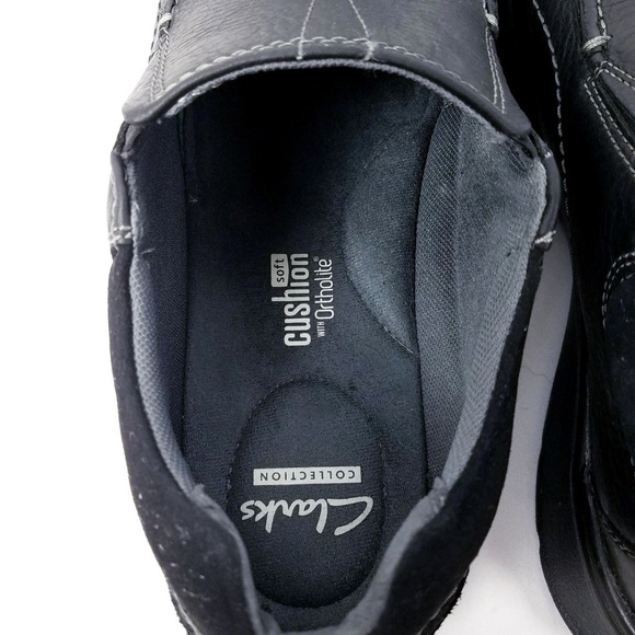 Clarks Mens Black Shoes Loafers 11 M Slip On - Picture 6 of 8